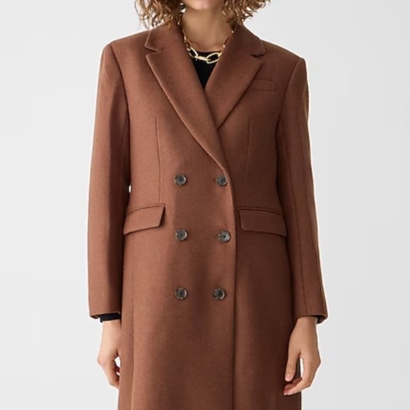 J. CREW Pink Orchid Double-breasted topcoat in Italian melton wool blend - Picture 9 of 9